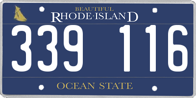 RI license plate 339116