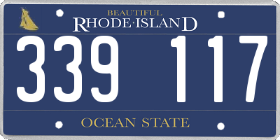 RI license plate 339117