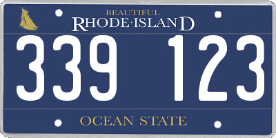 RI license plate 339123