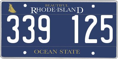 RI license plate 339125