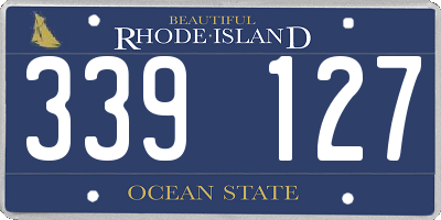 RI license plate 339127