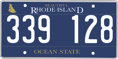 RI license plate 339128