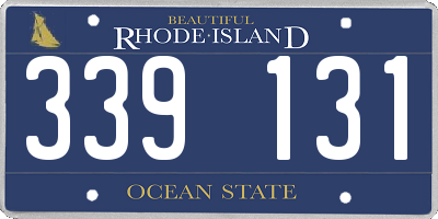 RI license plate 339131