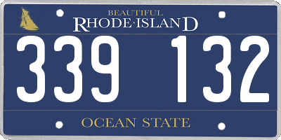 RI license plate 339132