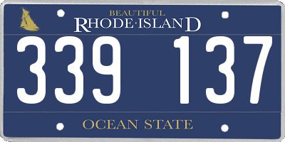 RI license plate 339137