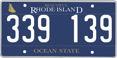 RI license plate 339139