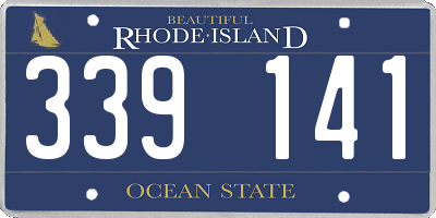RI license plate 339141