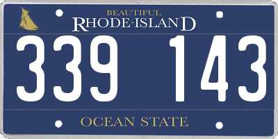 RI license plate 339143