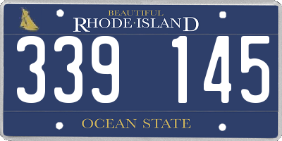 RI license plate 339145