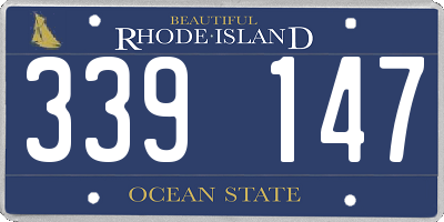 RI license plate 339147