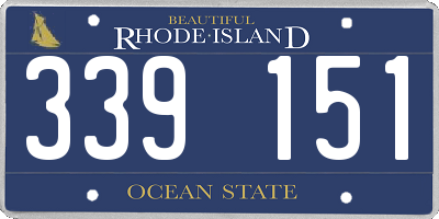 RI license plate 339151