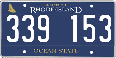 RI license plate 339153