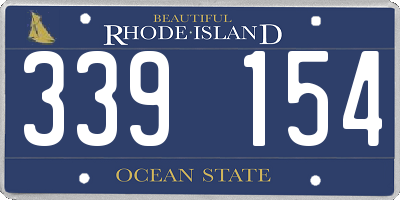 RI license plate 339154