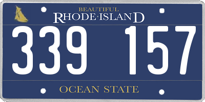 RI license plate 339157