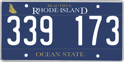 RI license plate 339173