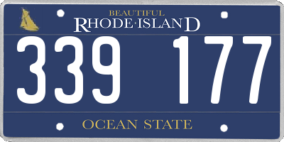 RI license plate 339177