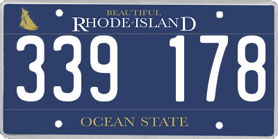 RI license plate 339178