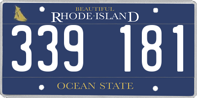 RI license plate 339181