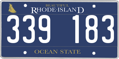 RI license plate 339183