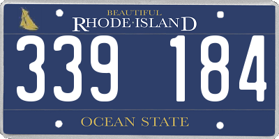 RI license plate 339184