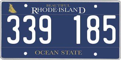 RI license plate 339185