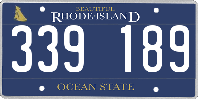 RI license plate 339189