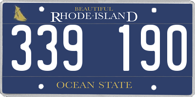 RI license plate 339190