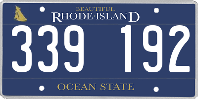RI license plate 339192