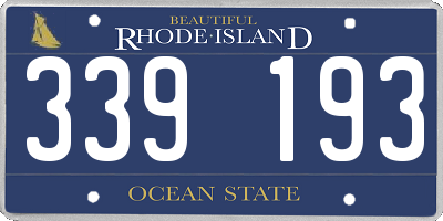RI license plate 339193