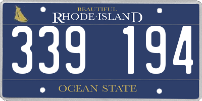 RI license plate 339194