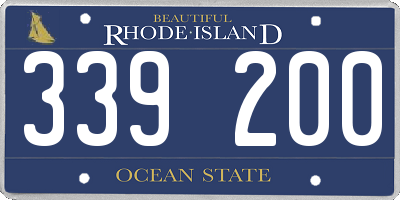 RI license plate 339200