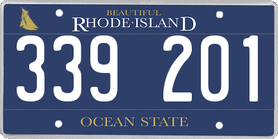RI license plate 339201