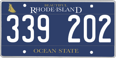 RI license plate 339202