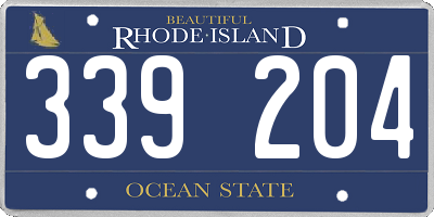 RI license plate 339204