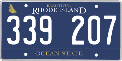 RI license plate 339207