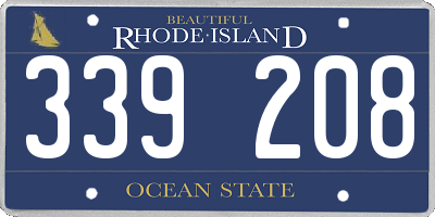 RI license plate 339208