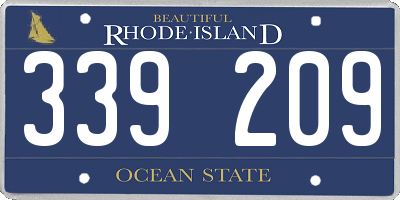 RI license plate 339209