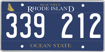 RI license plate 339212