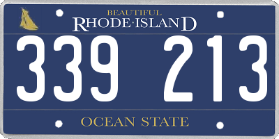 RI license plate 339213