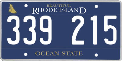 RI license plate 339215