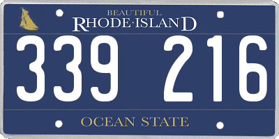 RI license plate 339216
