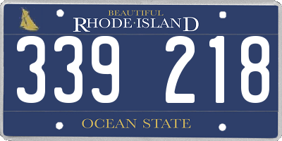 RI license plate 339218