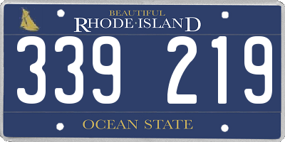 RI license plate 339219