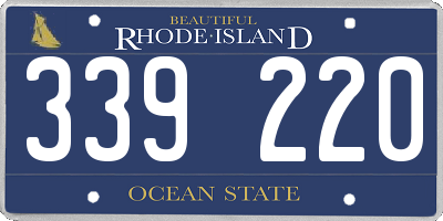 RI license plate 339220
