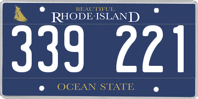 RI license plate 339221
