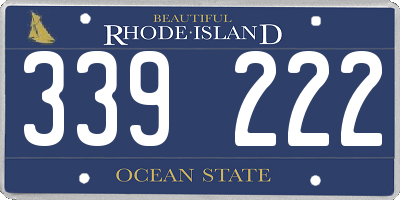 RI license plate 339222