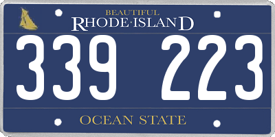 RI license plate 339223