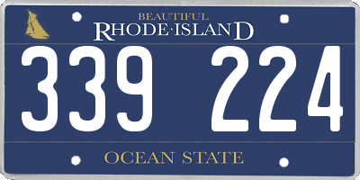 RI license plate 339224
