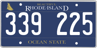 RI license plate 339225