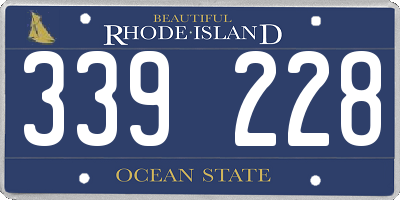 RI license plate 339228
